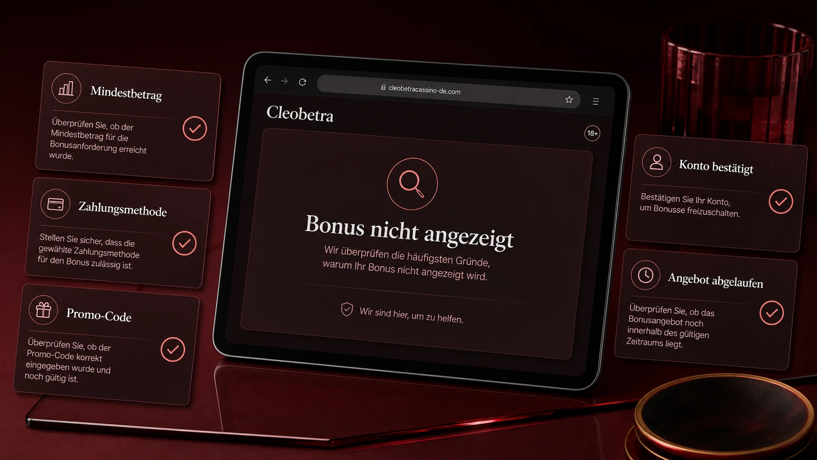 Warum erscheint der Cleobetra Bonus nicht im Konto?