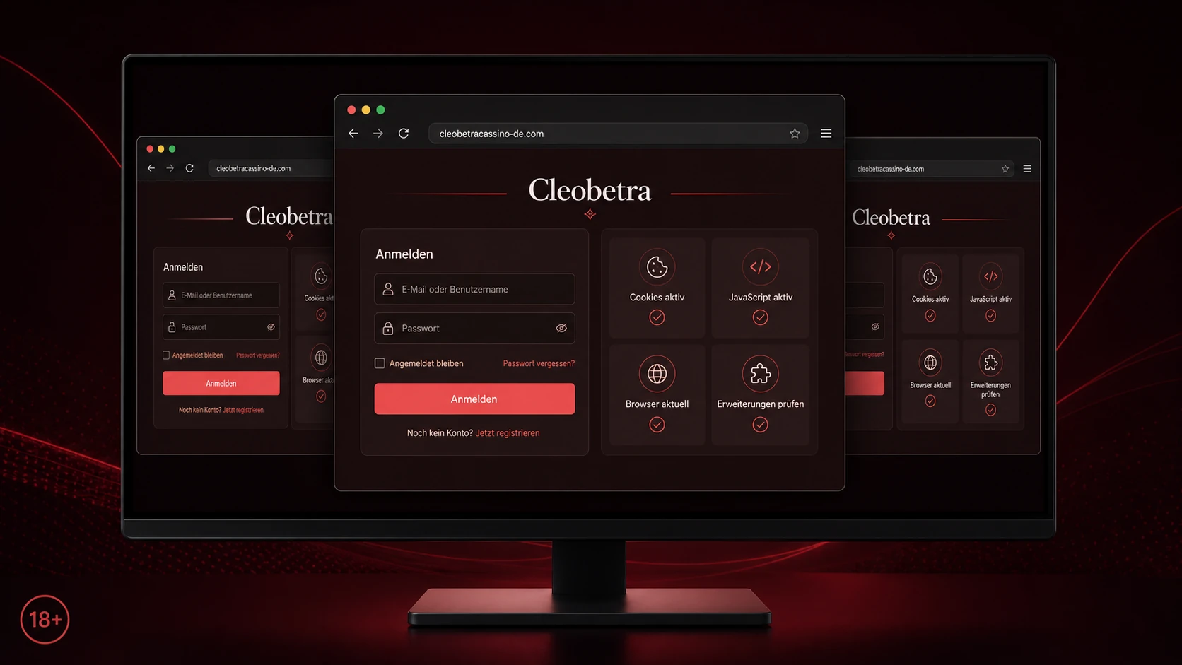 Cleobetra anmelden über verschiedene Browser