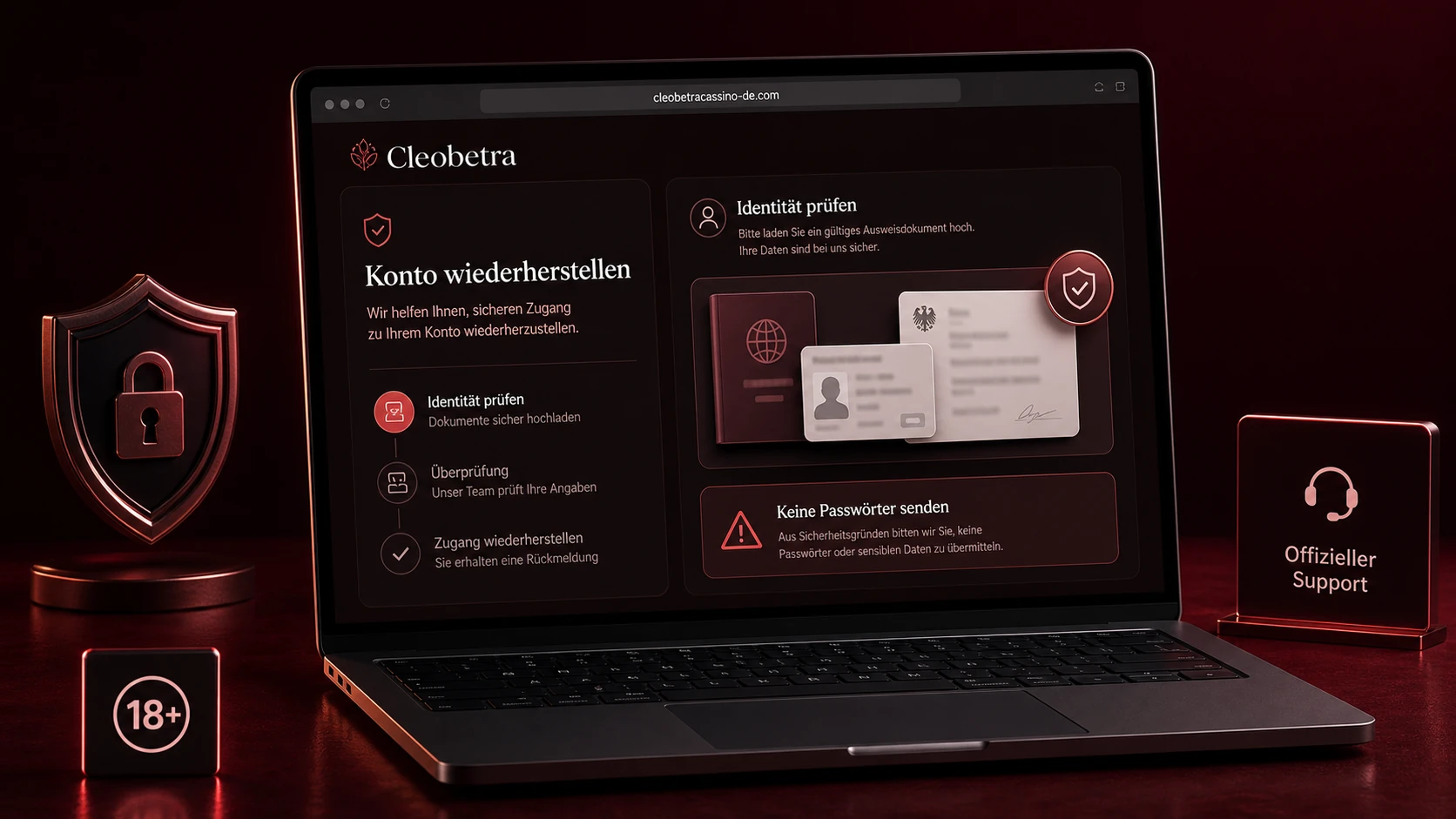 Cleobetra Konto wiederherstellen